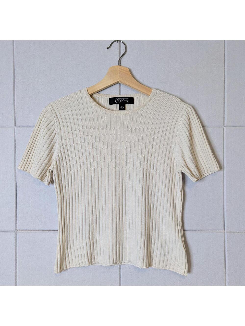 Vintage 90s short sleeve silk blend shell top